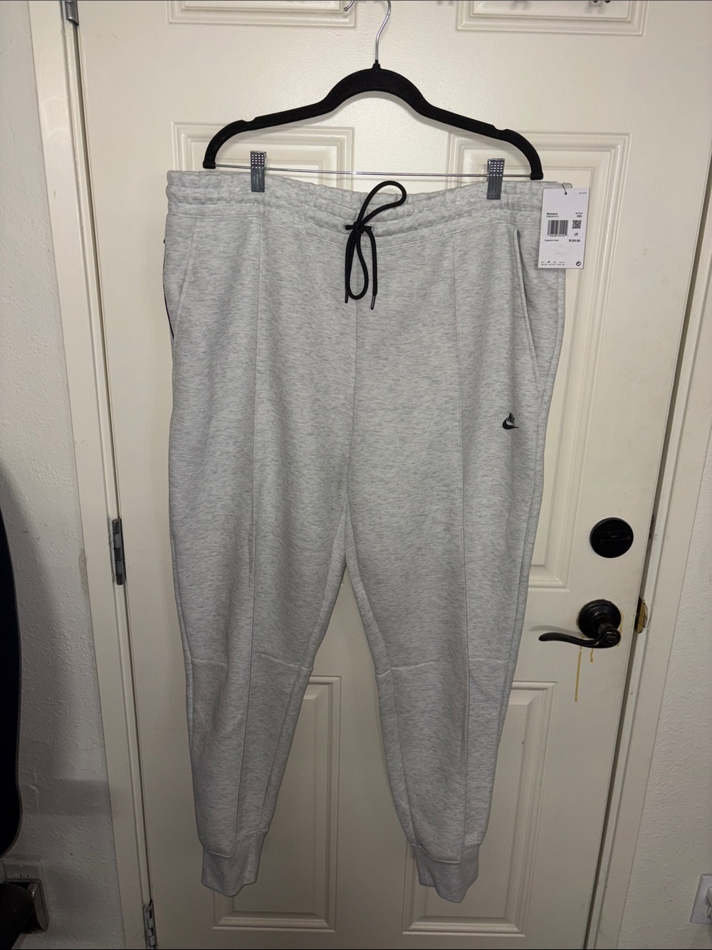 Nike Light Heather Gray Women's Joggers with Black Tag Accent